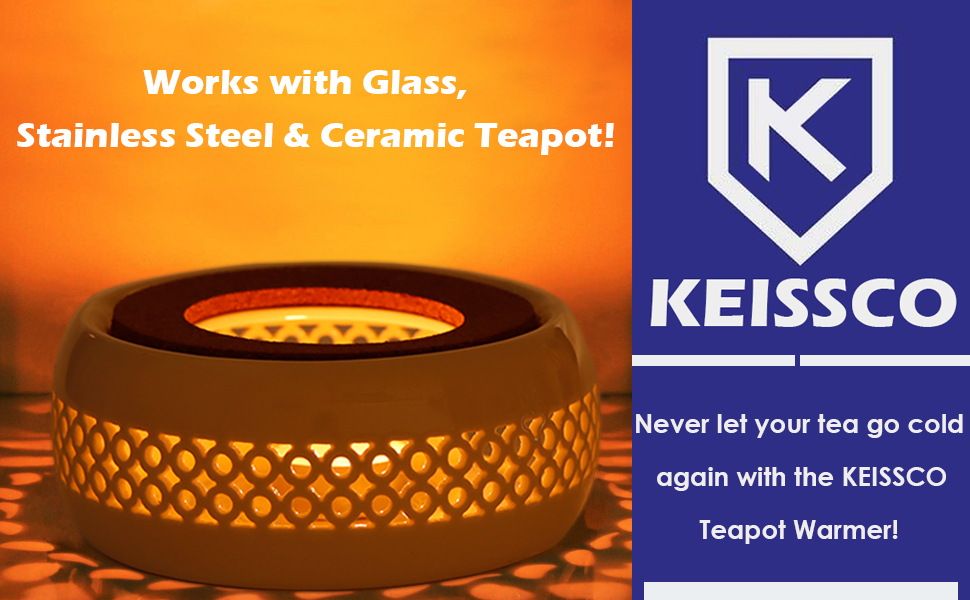 KEISSCO teapot warmer teapot holder teapot heater with cork cushion coffee tea warmer