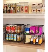UMDONX 4 Pack Stackable Wire Baskets Storage Bins for Fruits, Vegetables, Potatoes & Onions | Pan...