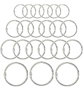 BWESOO 10Pcs Silvery Loose Leaf Binder Rings Various Sizes Book Rings Plated Steel Metal Hinge Lo...