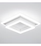32W Flush Mount Modern LED Ceiling Light, White Small Hallway Ceiling Light, Cool White 6000K Acr...