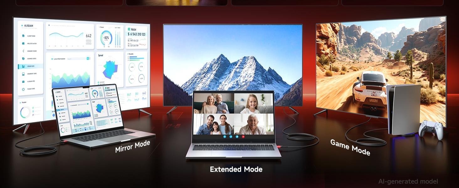 Extended mode,mirror mode, game mode