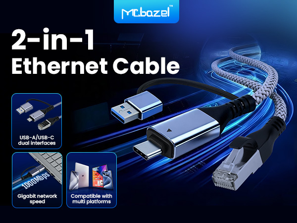 Mcbazel 2-in-1 Ethernet Cable