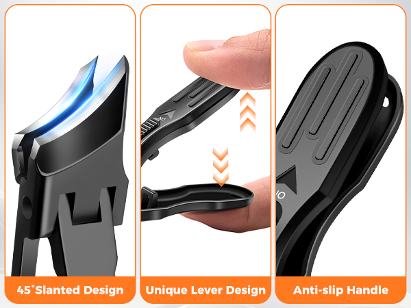 Slanted Ingrown Nail Clippers for Thick Nails for Seniors Wide Jaw Opening Toenail Clippers