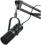 PUPGSIS XLR/USB Podcast Microphone, Gaming Mic with Mute Button, Reverb Effects, Noise Cancellati...