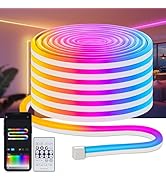 Danhh 32.8Ft LED Neon Rope Lights, RGB Built in Chip Neon Strip Lights with Remote APP Control, M...