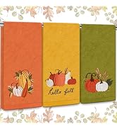 JarThenaAMCS 3Pcs Fall Pumpkin Hand Towels, Embroidered Pumpkin | Cotton Bathroom Towels, Autumn ...