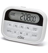 CDN 4-Event Timer & Clock Digital Timer, White