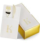 50-Pack Monogrammed Napkins With Pocket For Flatware, 16