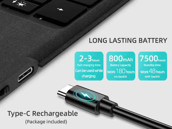 800mAh Type-C Rechargeable