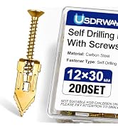 400PCS Self-Drilling Drywall Anchors with Screws, Metal Wall Anchors | 0.47×1.18 Inch, For drywal...