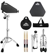 EASTROCK Practice Drum Pad With Stand, 11 Inches Double Sided Slient Silicone Drum Practice Pad, ...