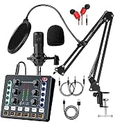 sktome Podcast Equipment Bundle, BM-800 Recording Studio Package with Voice Changer, Live Sound C...