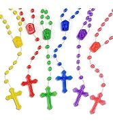 SHAOQINLIN 36 Pcs Plastic Rosary, 17 Inch Bulk Rosaries Prayer Plastic Rosary Beads Assorted Cath...