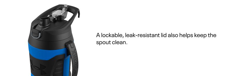 A lockable, leak resistant lid also helps keep the spout clean