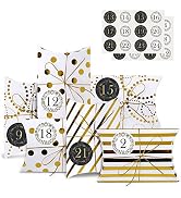 Naler Christmas Advent Calendar, Card Pillow Boxes with 1 to 24 Countdown Number Stickers Giving ...