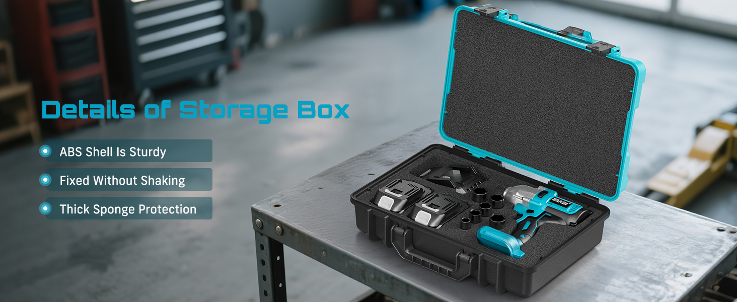 ABS storage box: sturdy, no shaking, thick sponge protection.