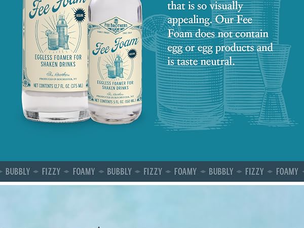 fizzy foamy bubbly without containing egg