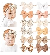 Niceye Baby Girl Bows and Headbands, Stretchy Nylon Hairbands Hair Bows for Newborns, Infants, To...
