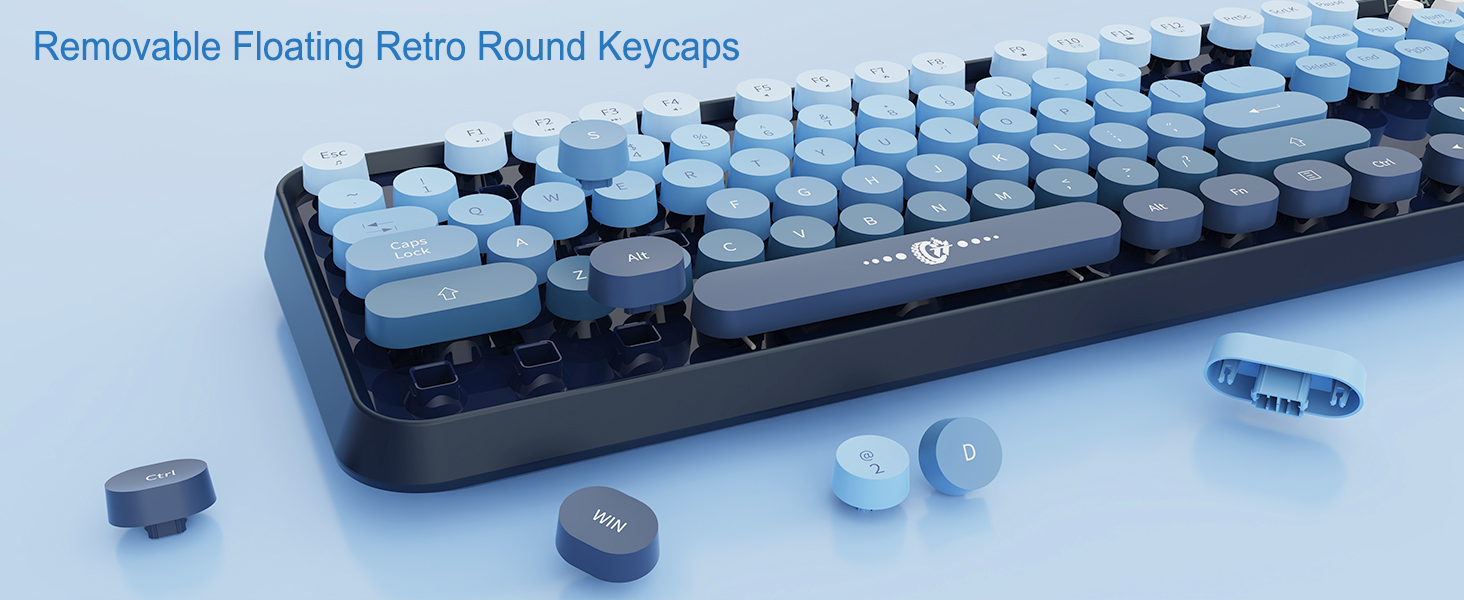 round keycaps wireless keyboard