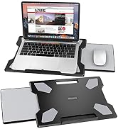 DeskLogics Laptop Lap Desk for Bed & Couch, Portable Laptop Lap Pad with Retractable Left/Right M...