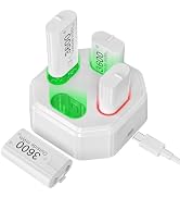 KEKUCULL 4 Pack Rechargeable Batteries for Xbox Controller,Charger Dock with 4 x 3600mWh NiMH Bat...