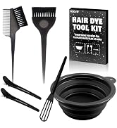 YOOVR 6pcs Hair Dye Color Bleach Kit with Hair Dye Brush, Comb, Bowl, Hair Color Whisk, Hair Clip...