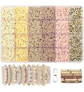 2370pcs Clay Beads for Bracelets Making, 6 Color Coffee Heishi Beads Polymer Clay Beads for Jewel...