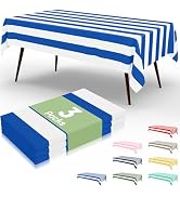 misaya 3 Packs Striped Disposable Table Cloth, 54 x 108 Inch Waterproof Rectangle Tablecloth, Lea...