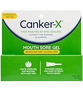 Canker-X Mouth Sore Gel, Fast Pain Relief & Healing for Canker Sores, Cheek Bites and Oral Abrasi...