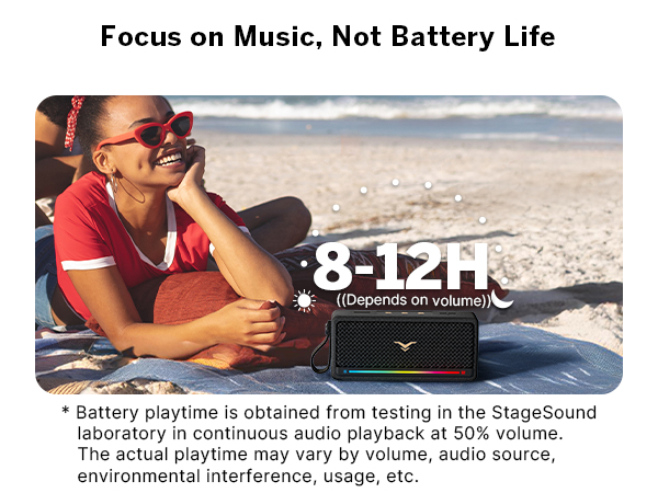 portable bluetooth speakers with up to 12 Hours battery life