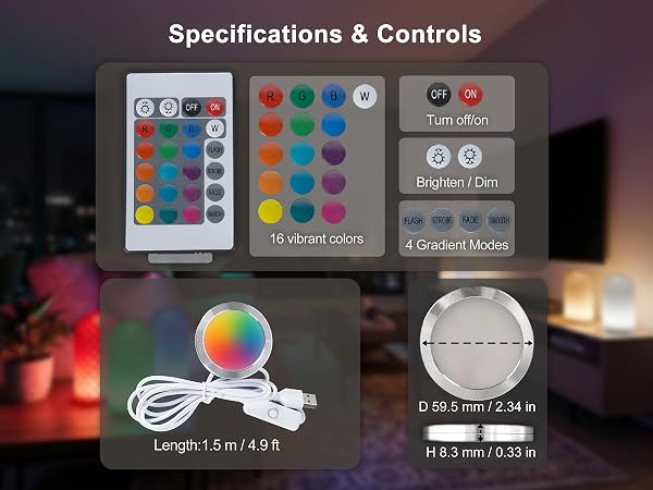 Length: 1.5 m/4.9 ft Infrared Remote Control