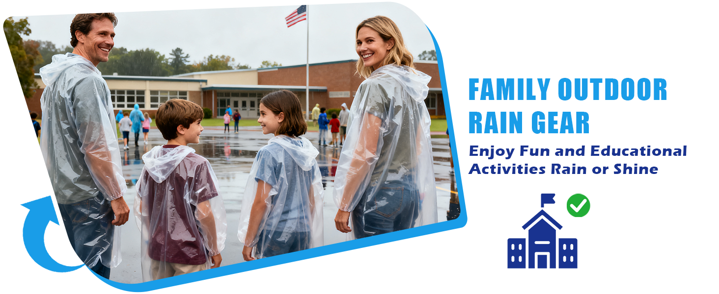 rain ponchos family pack