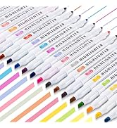 ZWIOT 30 Count Dual-Tip Highlighter Set, Assorted Pastel Colors, Quick-Dry Non-Bleeding Ink, Fine...
