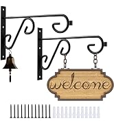 QTJUST Hanging Plant Bracket 2Pack 9inch,Metal Wall Hook,Anti-Rust Indoor Outdoor Wall Hangers fo...
