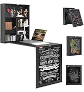 VEVOR Wall Mounted L Shaped Standing Desk, Fold Out Convertible Desk, Multi-Function Folding Wall...