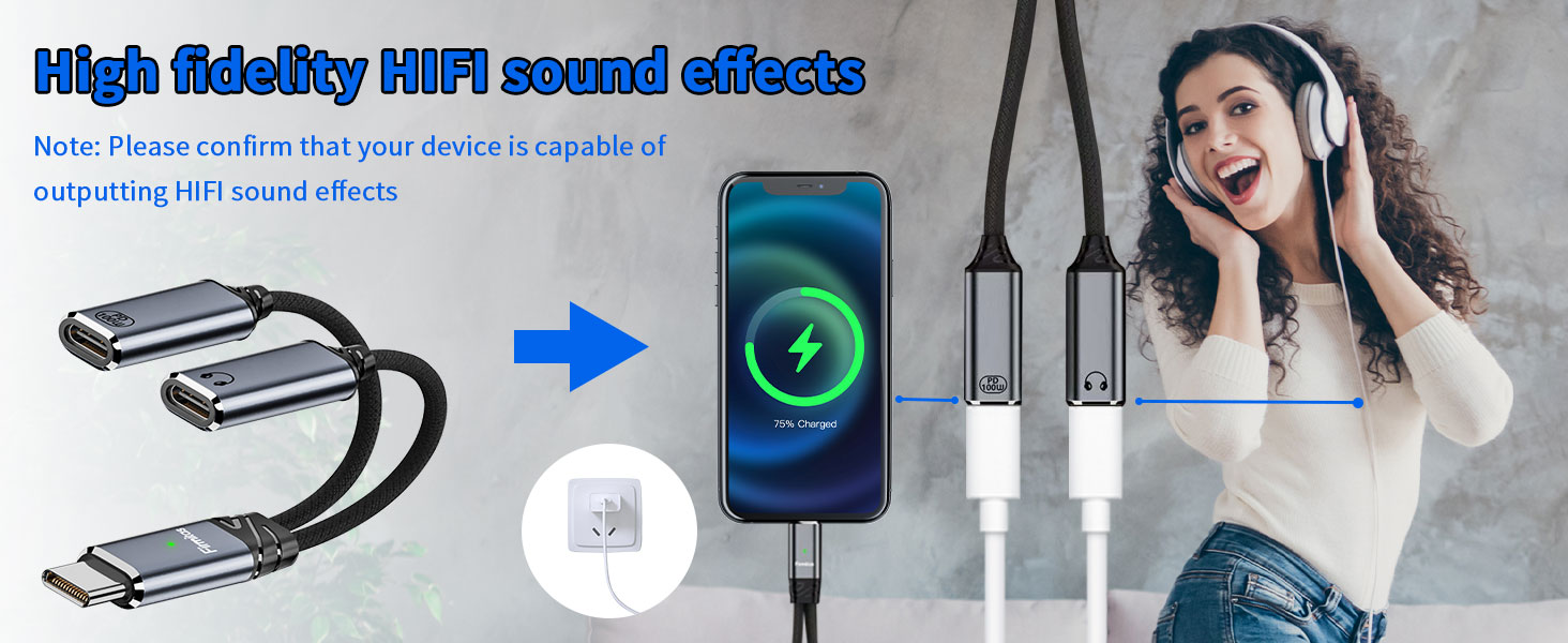 USB C Splitter 1 in 2 Out