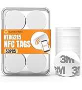 Summerbrite 50 Pcs NFC Tags NTAG215 Blank NFC Cards Stickers, Rewritable Programmable NFC 215 Chi...