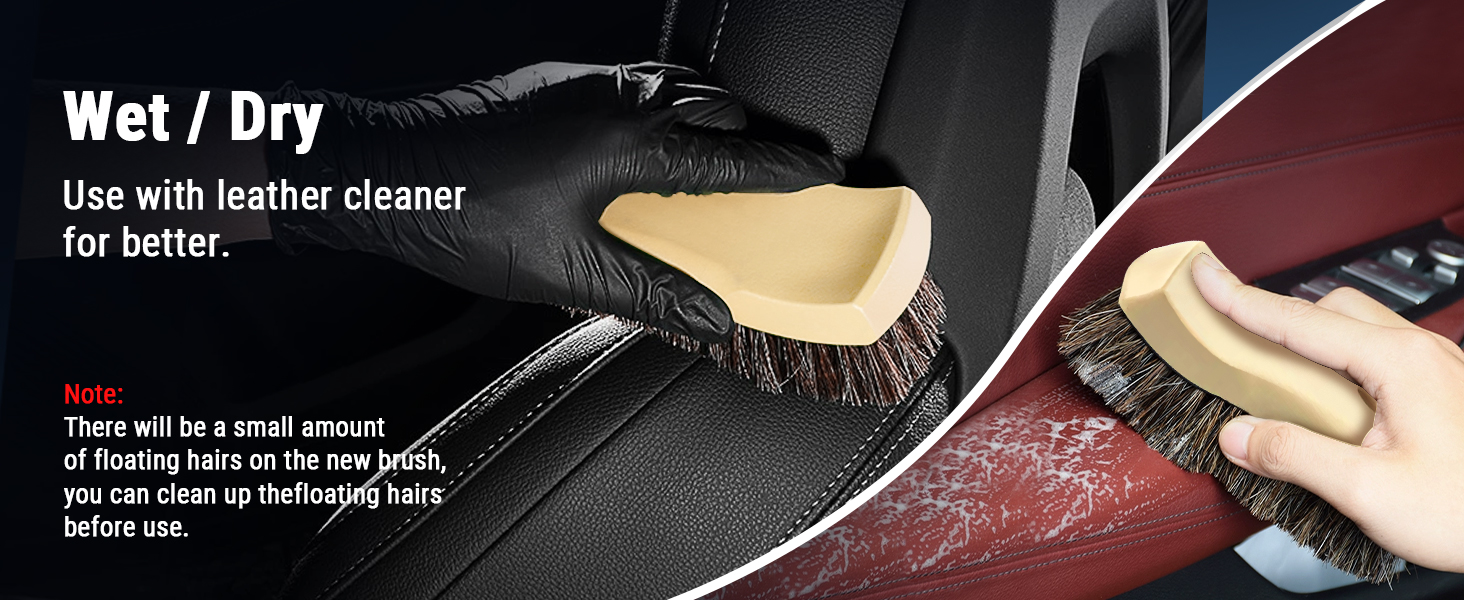 leather brush horse hair brush leather cleaning brush leather brush car detailing car seat brush