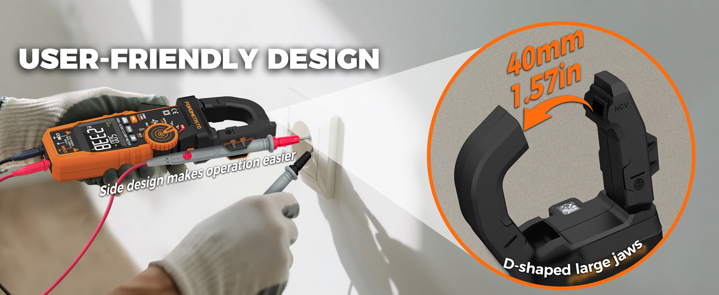 USER-FRIENDLY DESICN: D-shaped large jaw, Side design makes operation easier