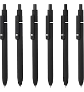 LINFANC 6 Pack Gel Pens, Black Ink Pens Fine Point Smooth Writing Pens Bulk, Soft Touch Cute Pens...