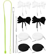 FIVEIZERO 12pcs Drawstring Cord Kit-1.8m Hoodie Strings (Flat & Round,Black & White) with Drawstr...