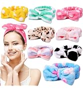 UMIKU 8 Pack Spa Headband for Women, Facial Makeup Headband Soft Coral Fleece Cosmetic Headband f...