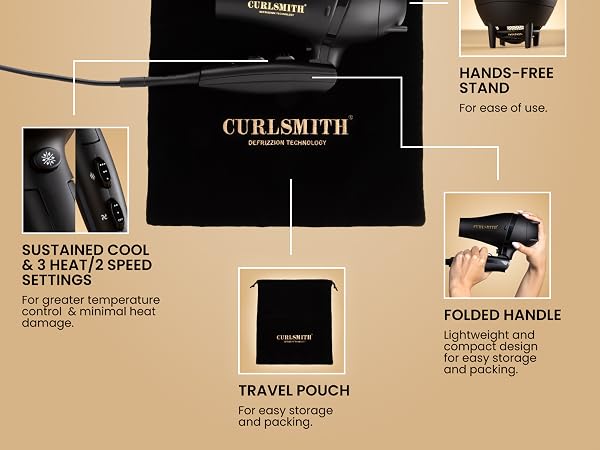 folded handle, travel pouch