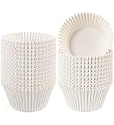 Caperci Jumbo Cupcake Liners White Muffin Baking Cups 300-Count, No Smell, Food Grade, Upgraded G...