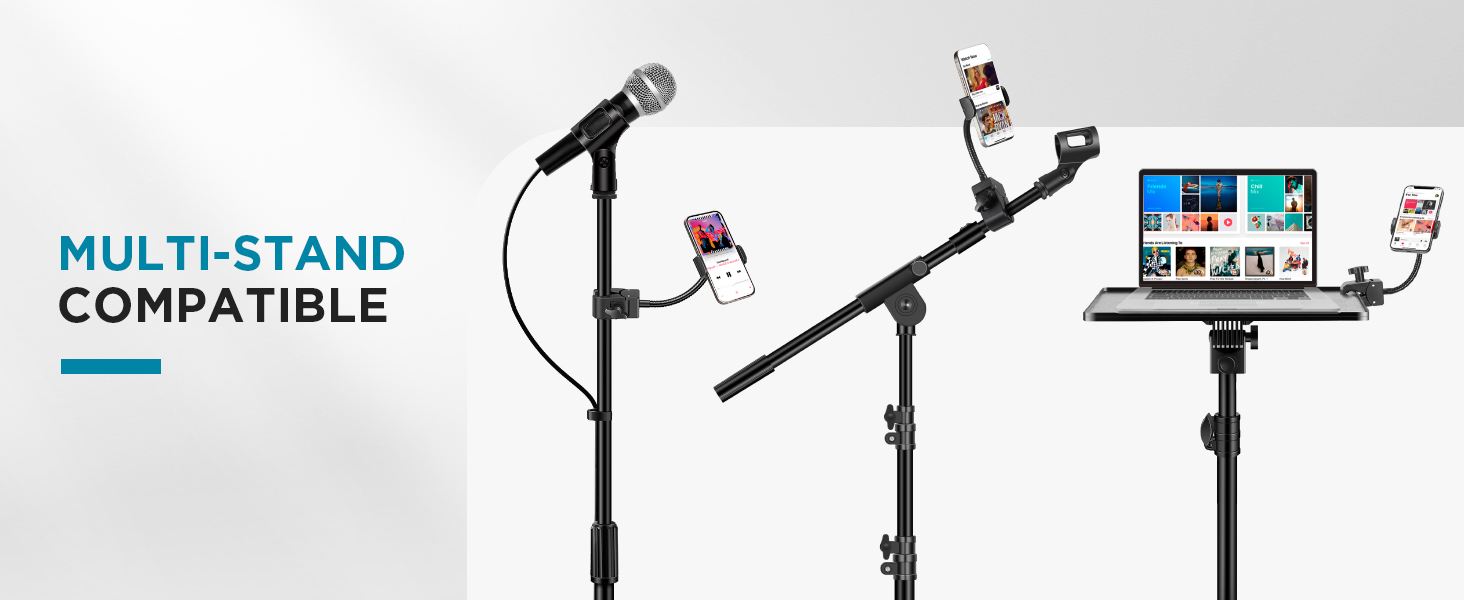 phone holder for mic stand