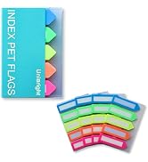 UniBright 500 pcs Sticky Tabs for Books & Notebooks, Transparent Writable Page Markers, with Carr...