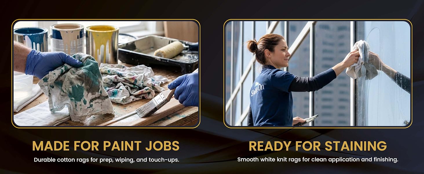 SupremePlus New White Knit Rags are made for paint jobs & ready for staining