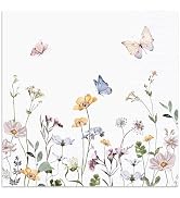 Audree 100 Pack Floral Cocktail Napkins Paper 3 Ply (5x5") - Wildflower Dinner Hand Paper Napkins...