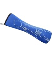 Blue Portable Tableware Bag Outdoor Travel Camping Cutlery Pouch Storage Bag Flatware Tableware D...