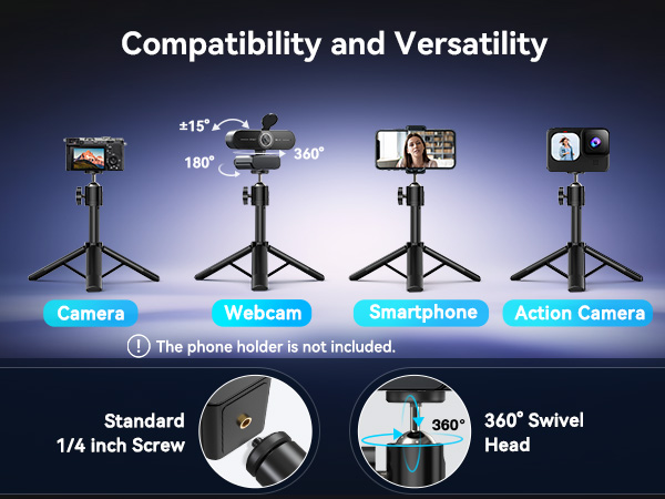 Adjustable Heights with 360° Swivel Head EMEET C60E 4K webcam